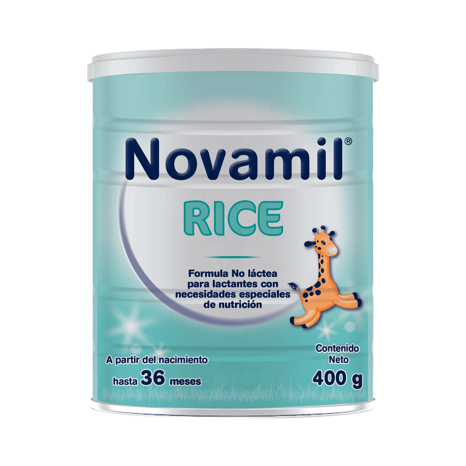 Novamil Rice Fórmula No Láctea con Proteína de Arroz Hidrolizada, a partir del Nacimiento hasta 36 meses, Lata 400 gr