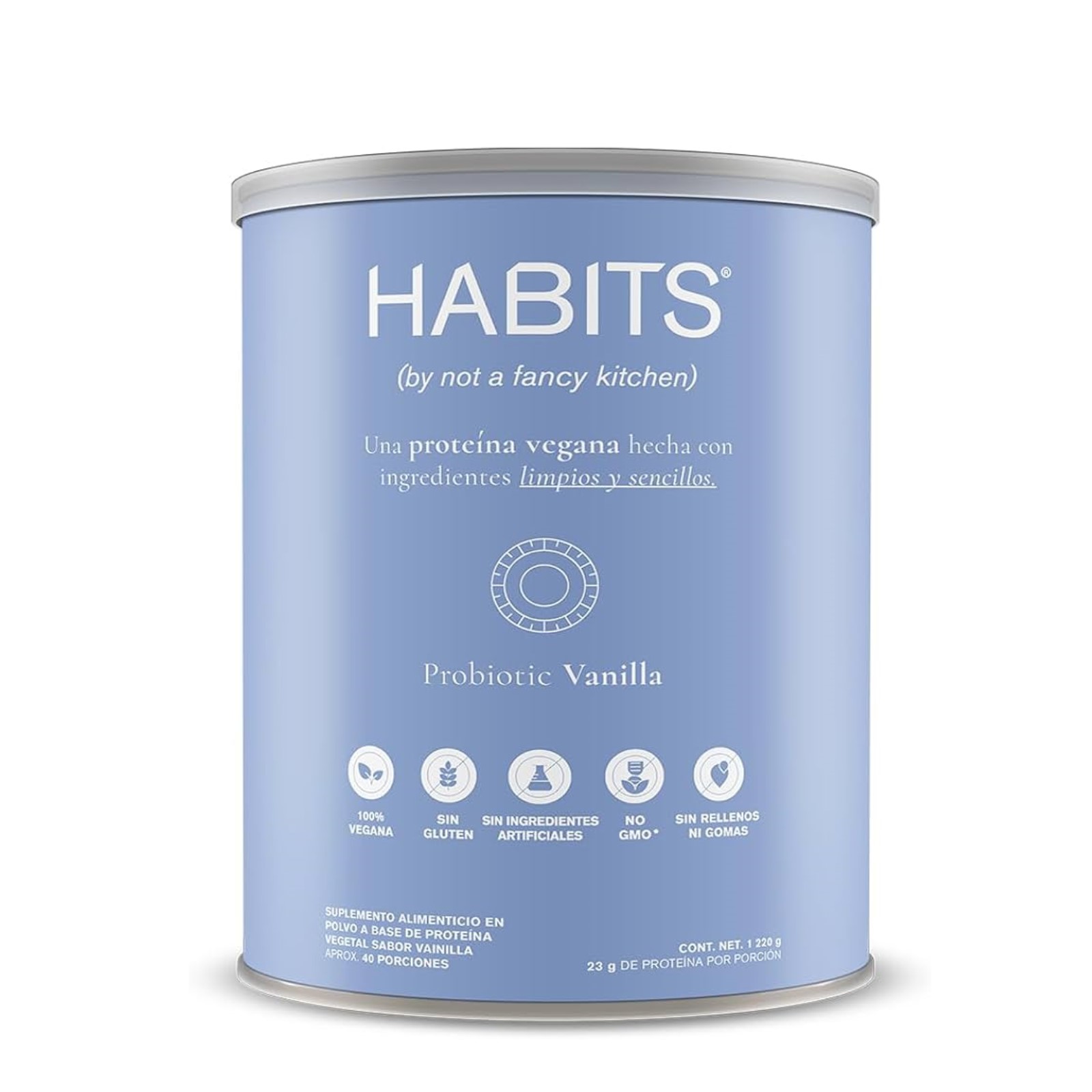HABITS Prote&iacute;na de Origen Vegetal Sabor Vanilla 1220g