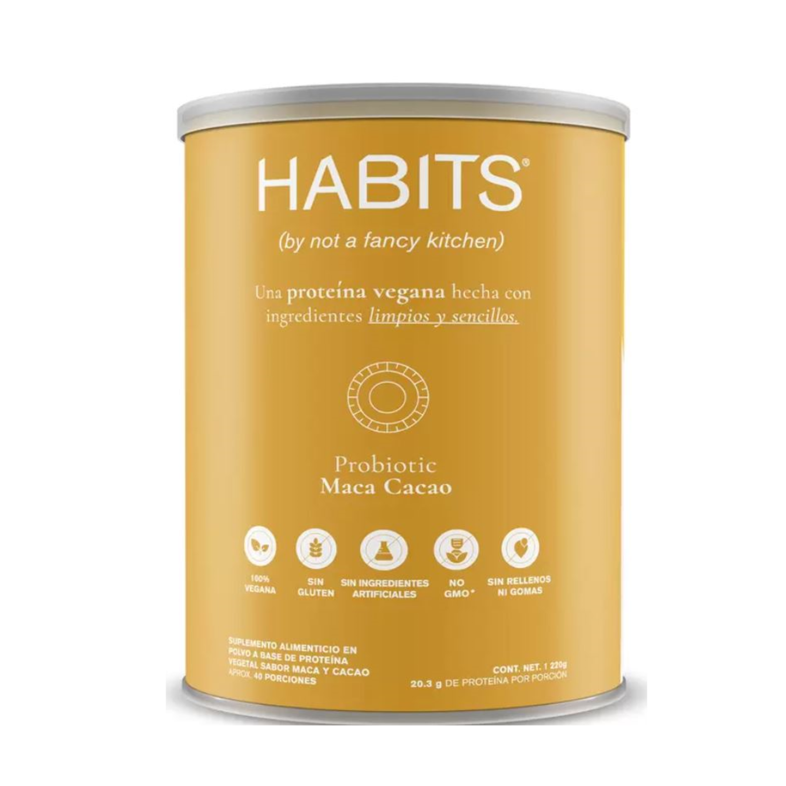 Prote&iacute;na Vegetal HABITS Premium - Sabor Maca Cacao - 1.22 kg