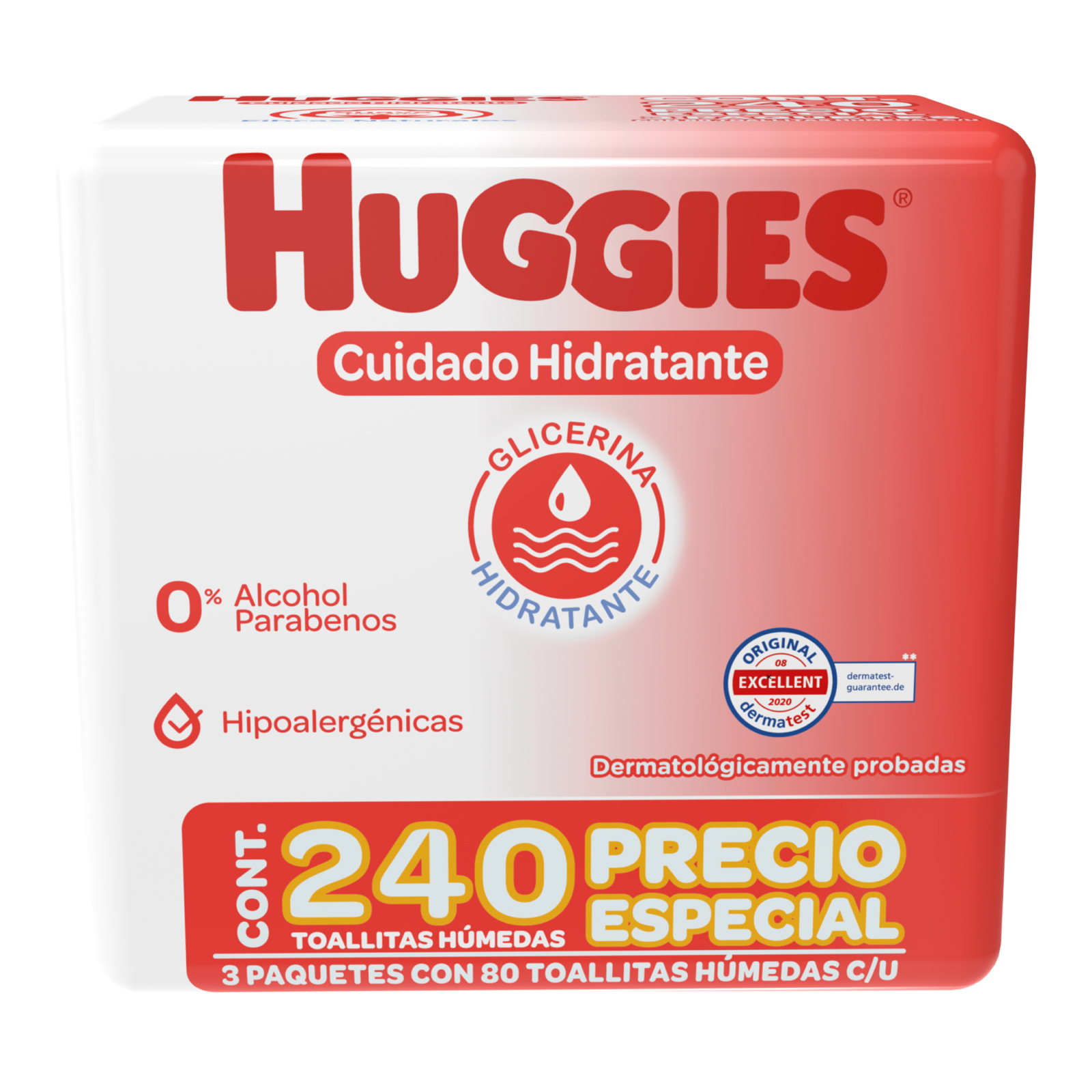 Huggies Toallitas Cuidado Hidratante 3 Pack 80 pz