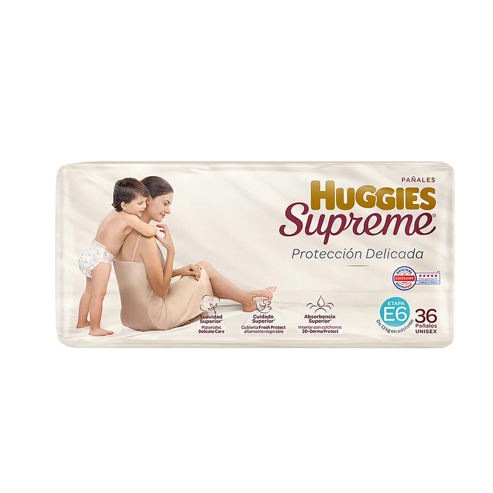 Pañal huggies supreme pure&nat et6 niño 36pz