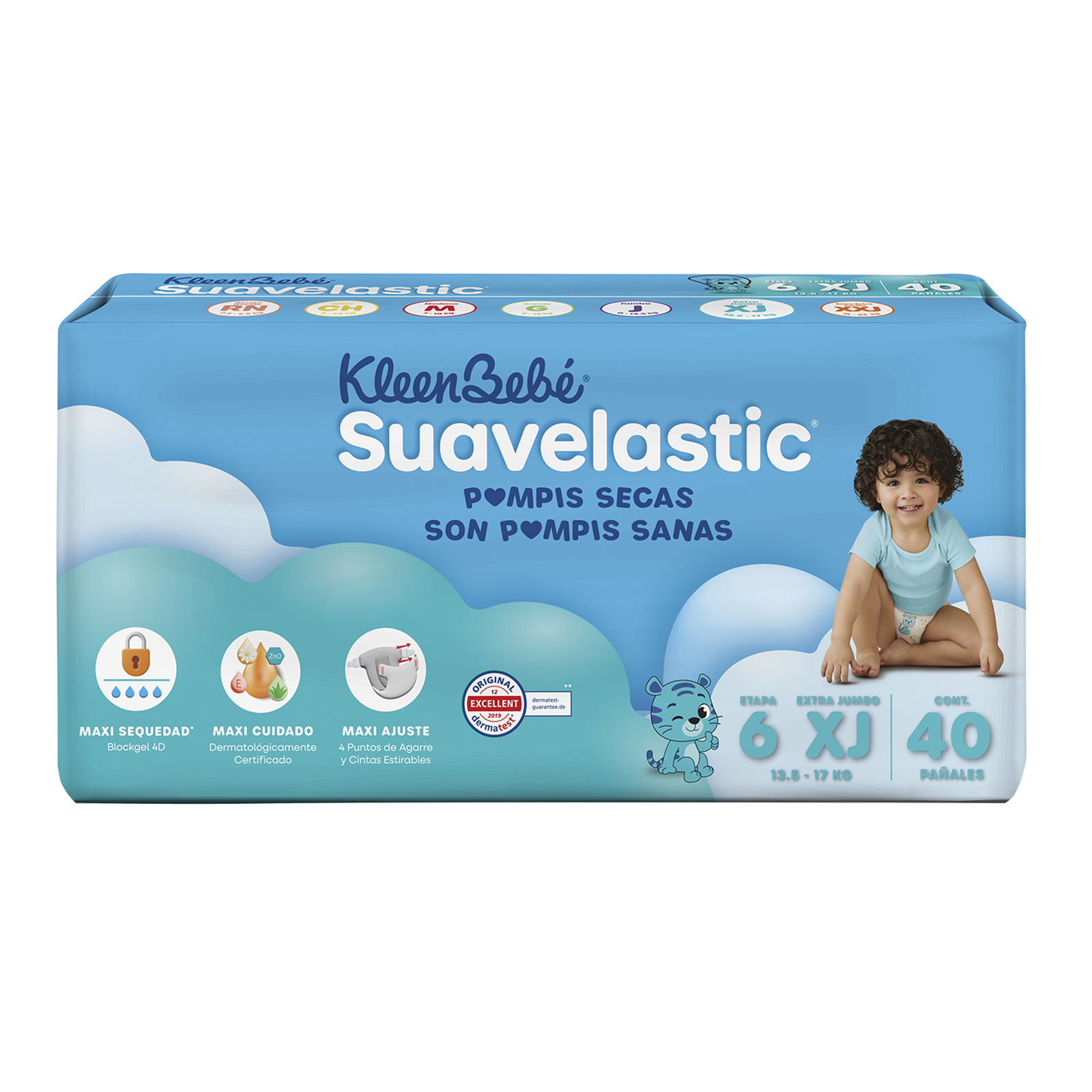Pañal Kleenbebé Suavelastic Etapa 6 XJ 40 Piezas