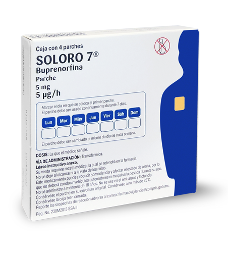 Soloro 7 Parches 5 mg caja con 4