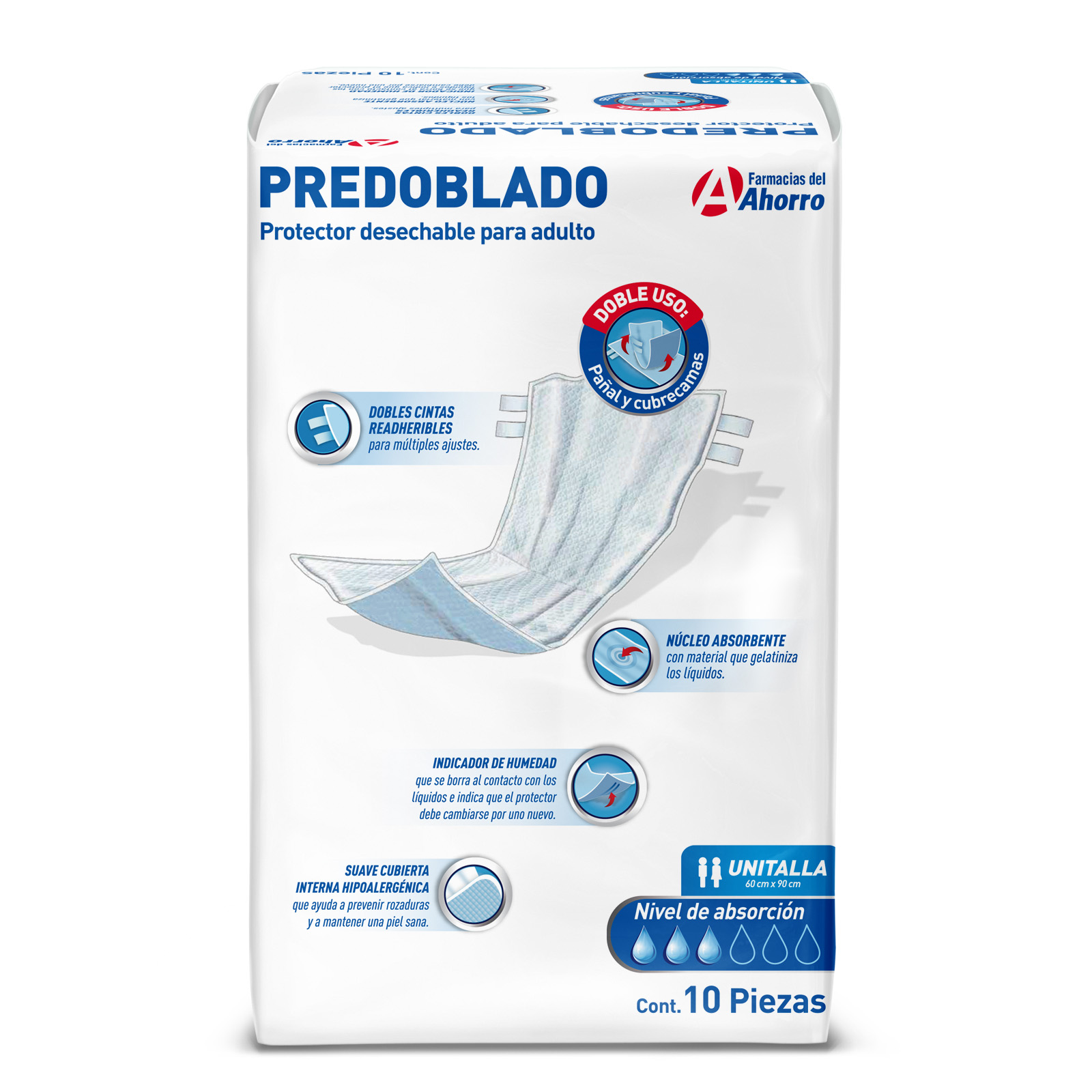 Pañal Desechable para Adultos Unitalla con 10 pz Marca del Ahorro