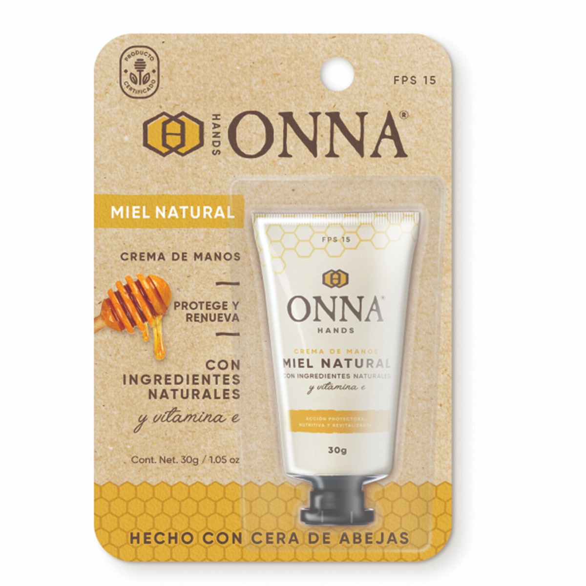 Onna Crema para Manos Miel Natural 30 Gr
