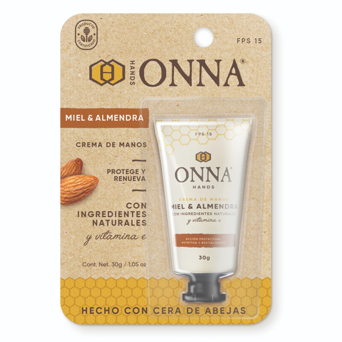 Onna Crema para Manos Miel con Almendra 30 Gr