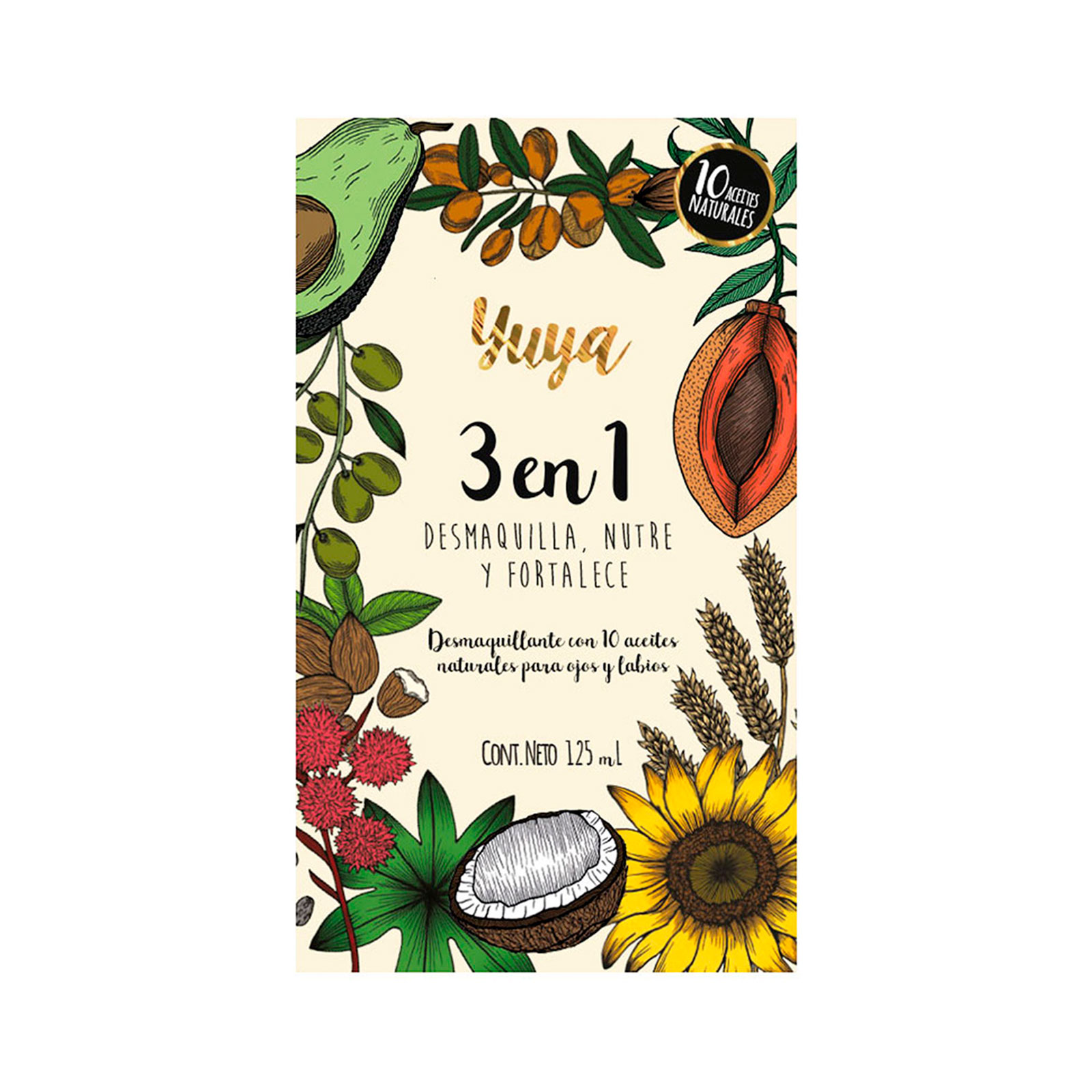 YUYA Desmaquillante 3 en 1 con 10 Aceites Naturales 125 ml