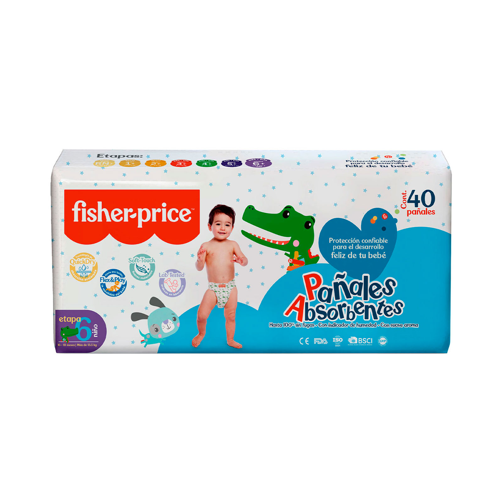 PA&Ntilde;AL FISHER PRICE Etapa 6 Ni&ntilde;o 40 Piezas