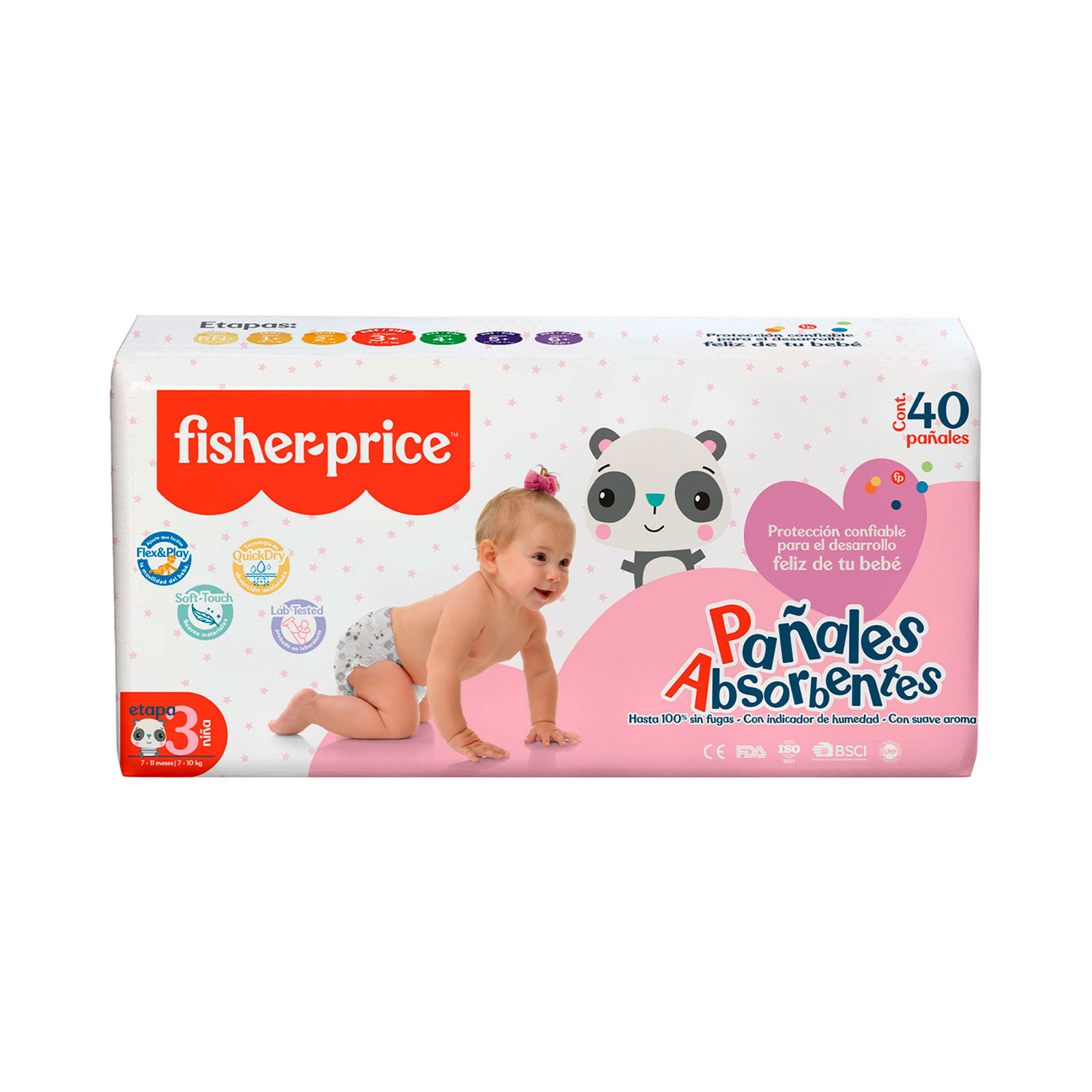 PA&Ntilde;AL FISHER PRICE Etapa 3 Ni&ntilde;a 40 Piezas