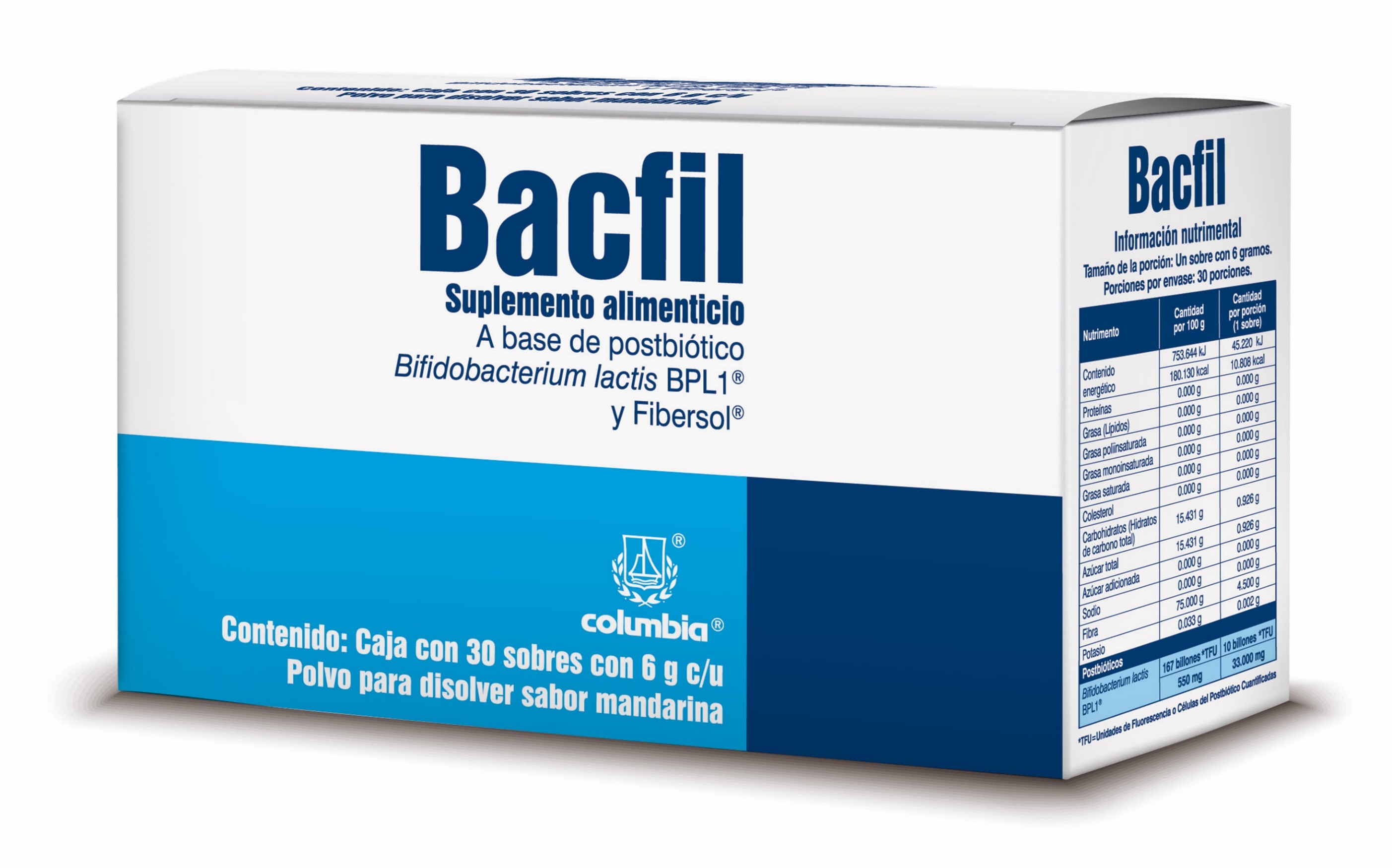 Bacfil Suplemento Alimenticio con 30 sobres