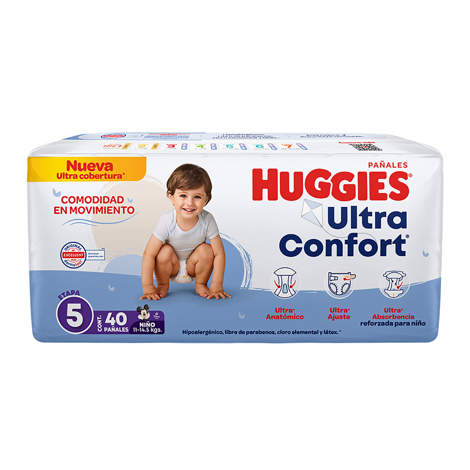 Pañal huggies ultraconfort et 5 niño 40 pzs