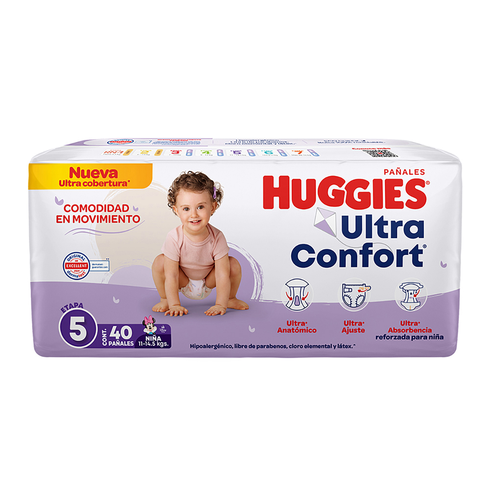 Pañal huggies ultraconfort et 5 niña 40 pzs
