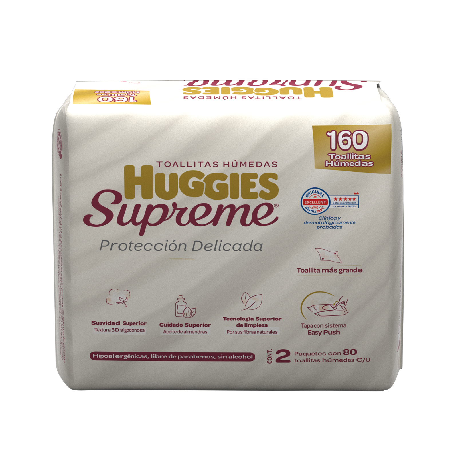 Huggies Supreme Toallitas Húmedas 2 Pack 80 pz