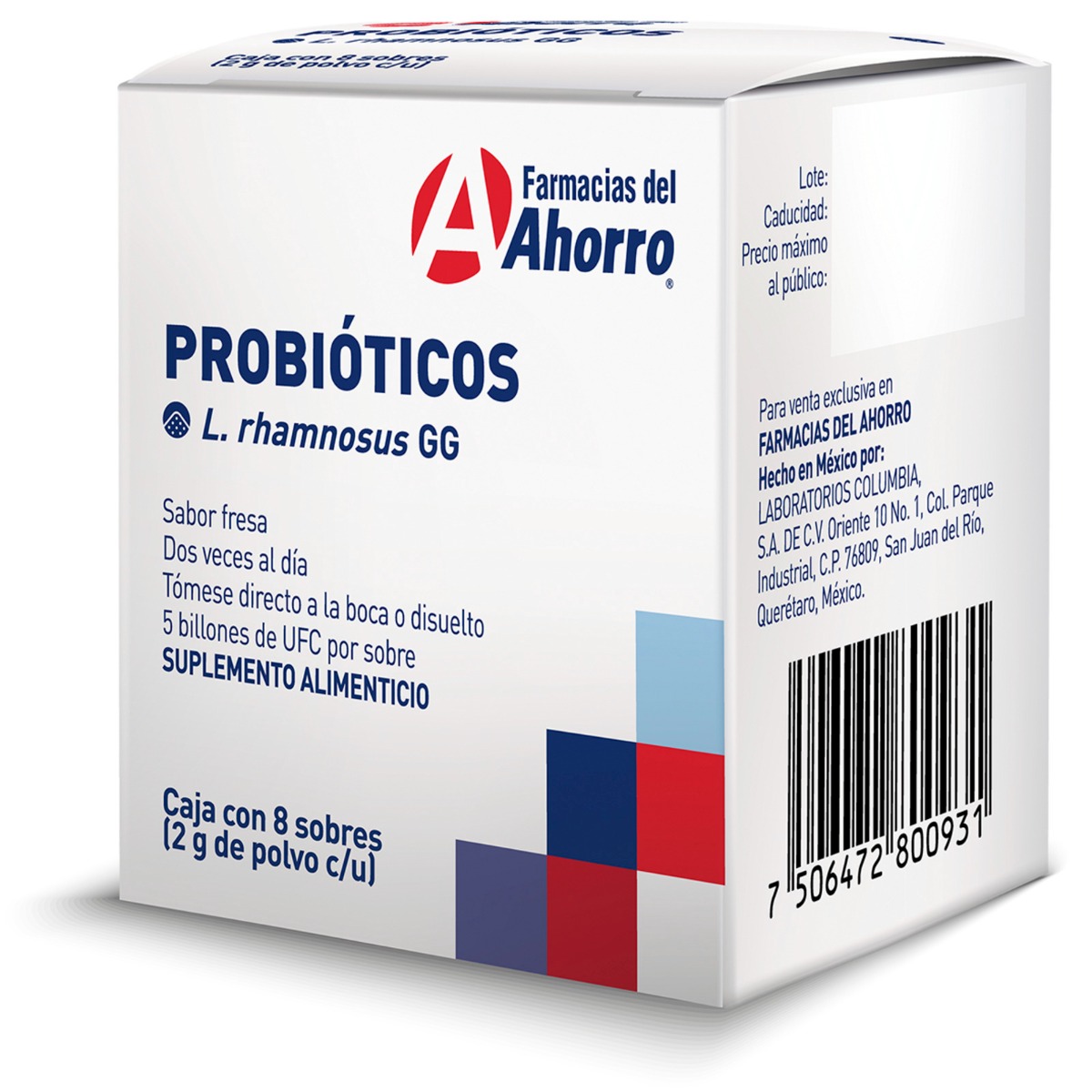 Farmacias del Ahorro | Probióticos L. rhamnosus GG sabor fresa 8 sobres ...