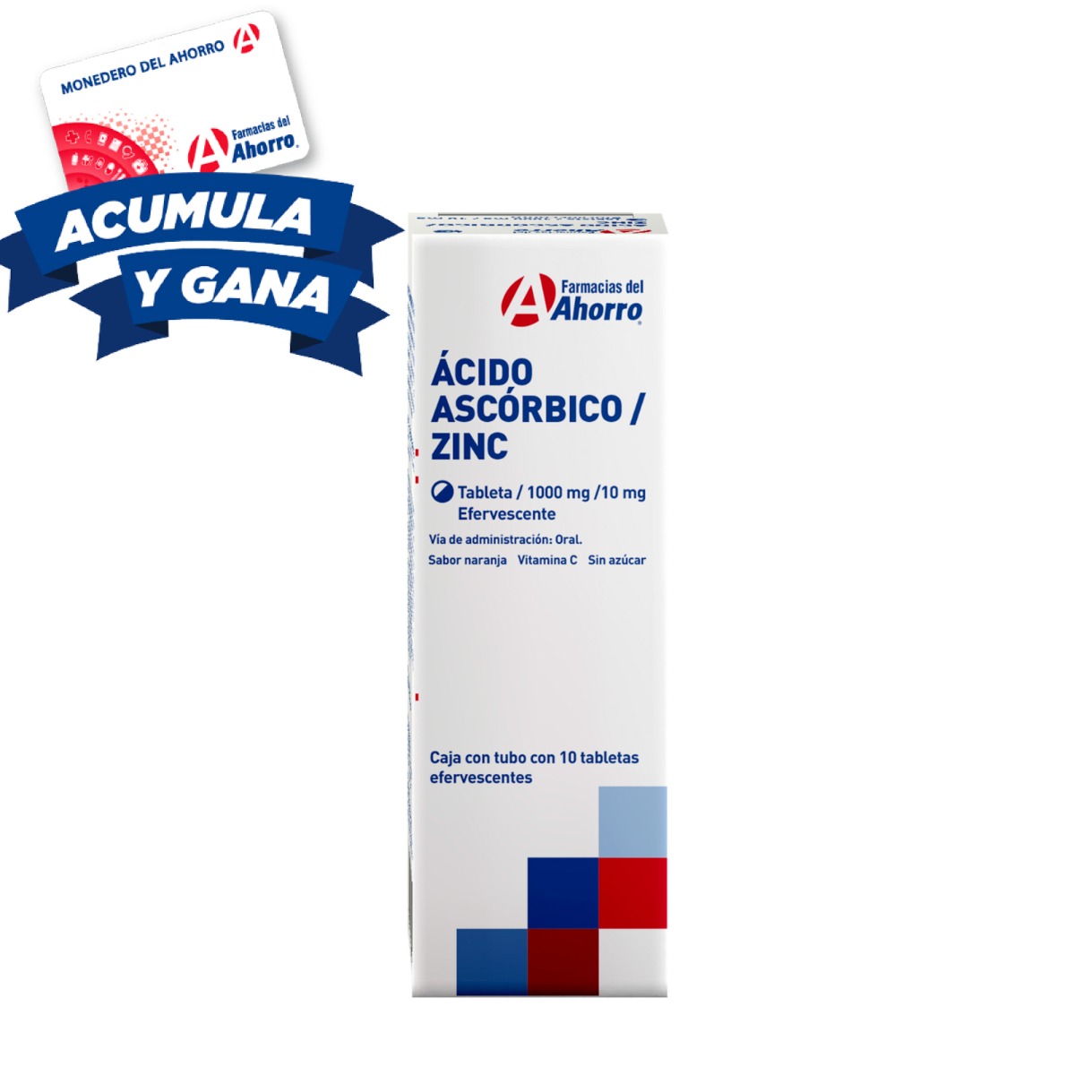 Ácido Ascórbico/ Zinc 10 Tabs Efervescentes Marca del Ahorro