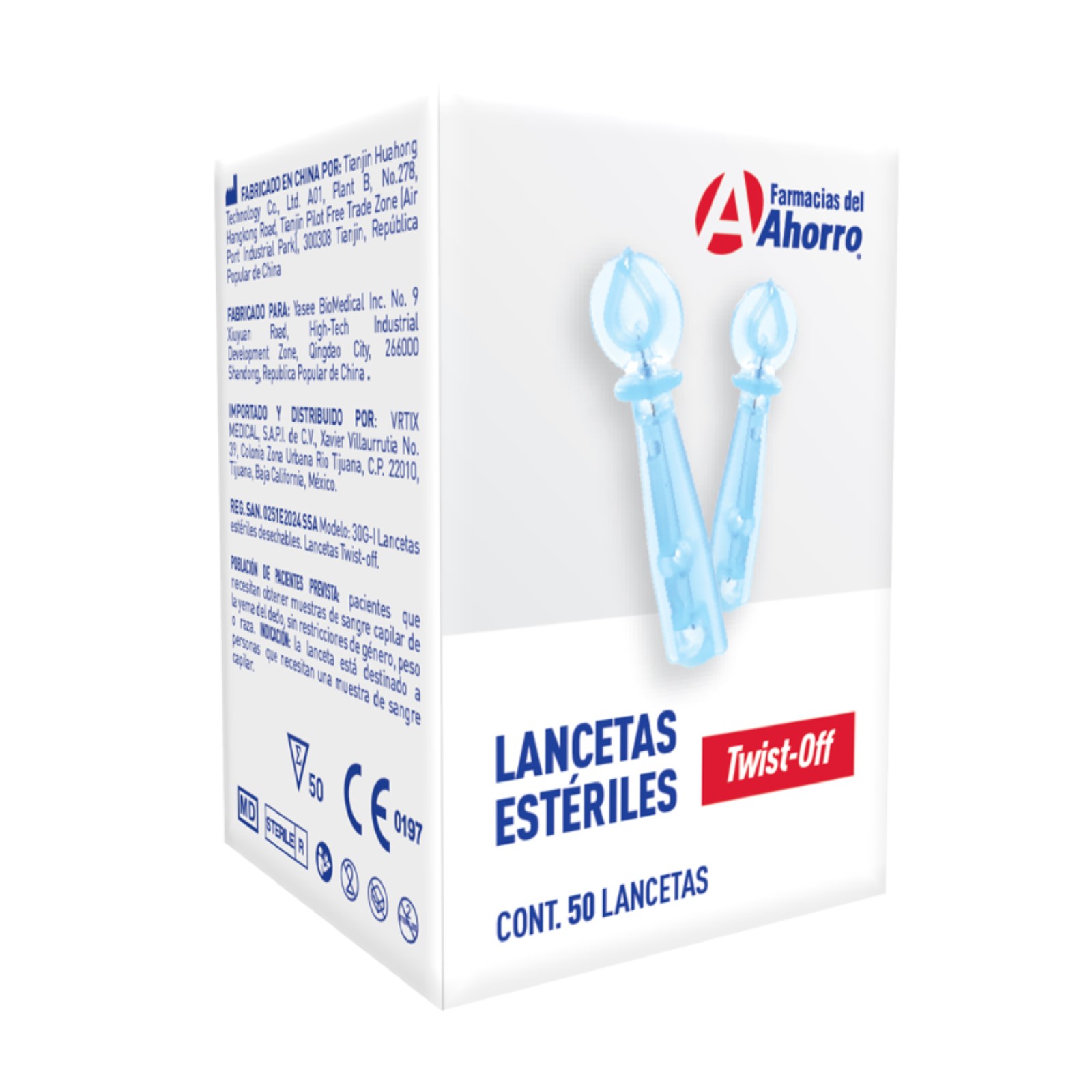 Farmacias del Ahorro | Lancetas Estériles 50 Piezas Marca del Ahorro ...
