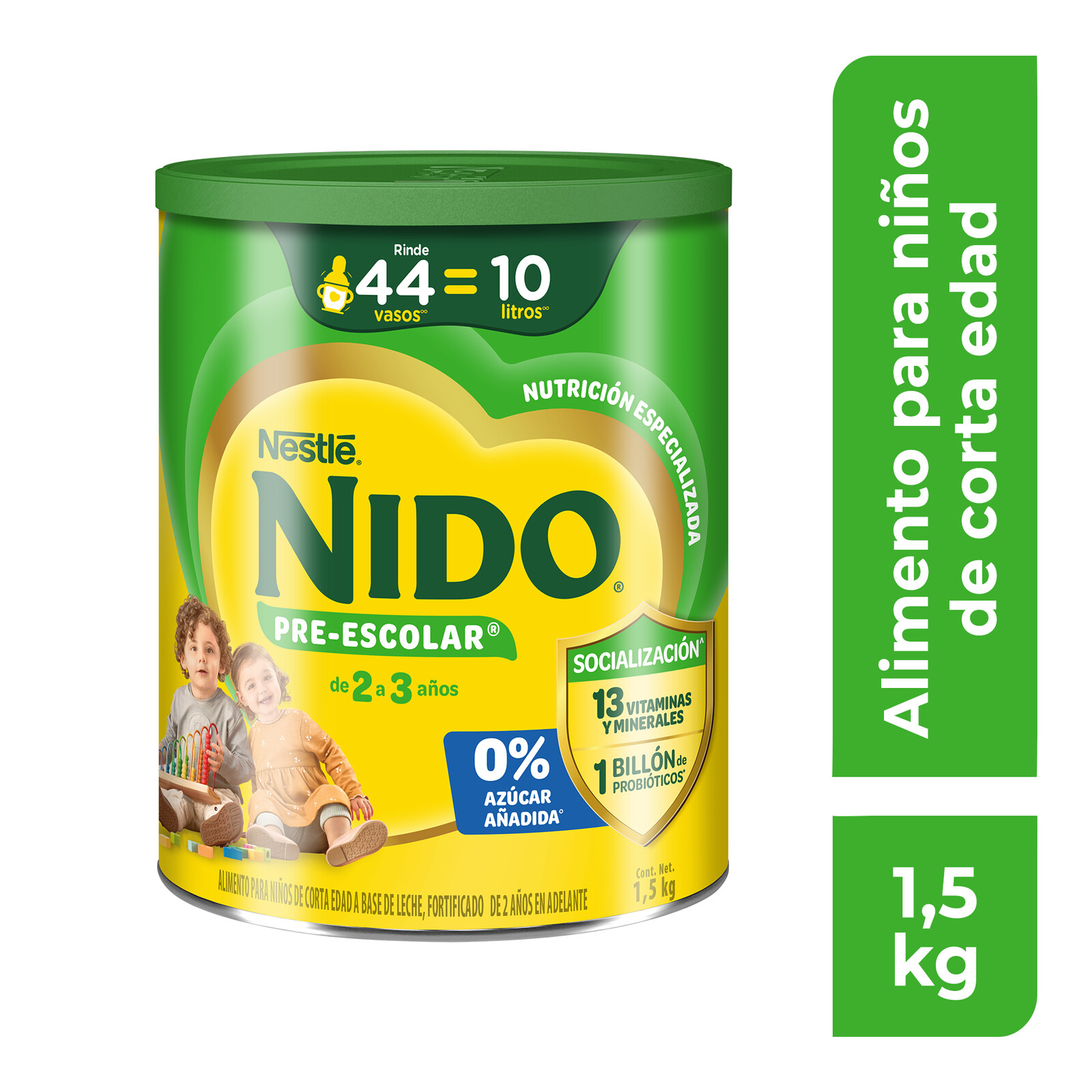 NIDO Preescolar 2+ Alimento para Niños de Corta Edad Lata de 1.5 kg
