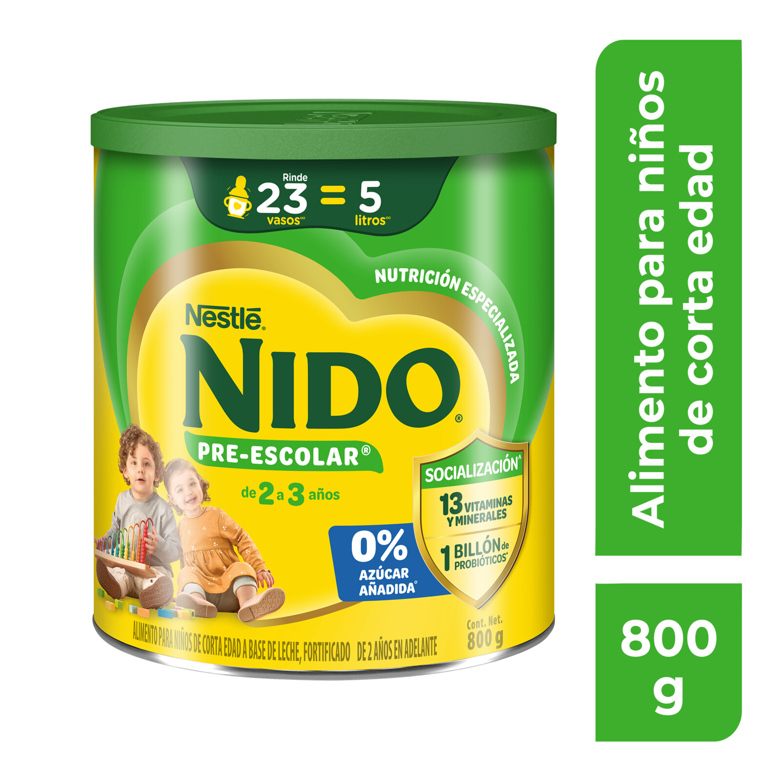NIDO Preescolar 2+ Alimento para Niños de Corta Edad Lata de 800 gr