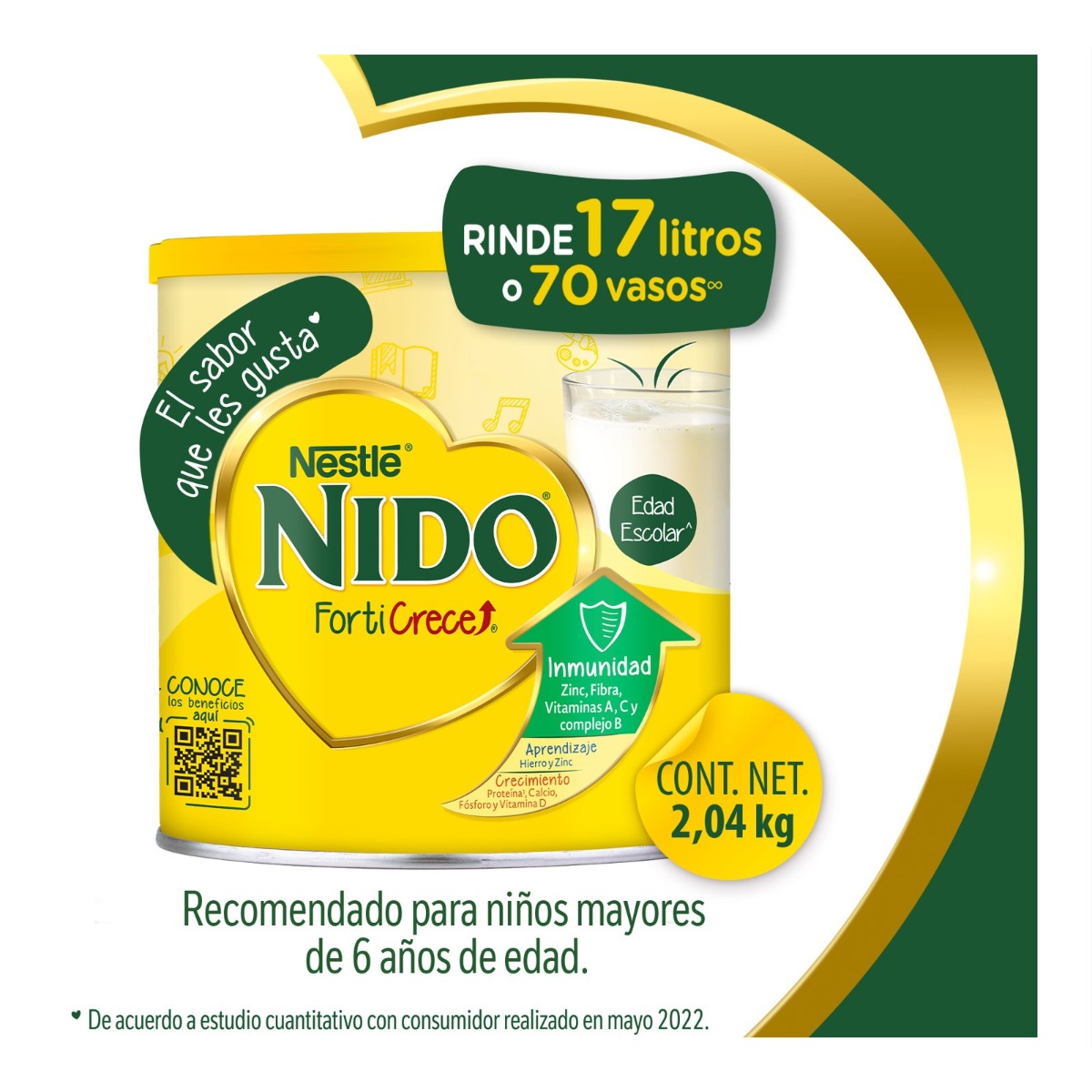 NIDO Forticrece Leche Lata 2.04 kg