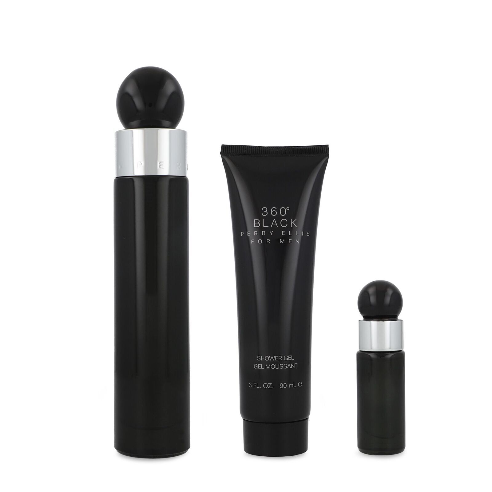 Set Perry Ellis 360 Black Eau de Toilette Hombre 100 ml 3 Piezas