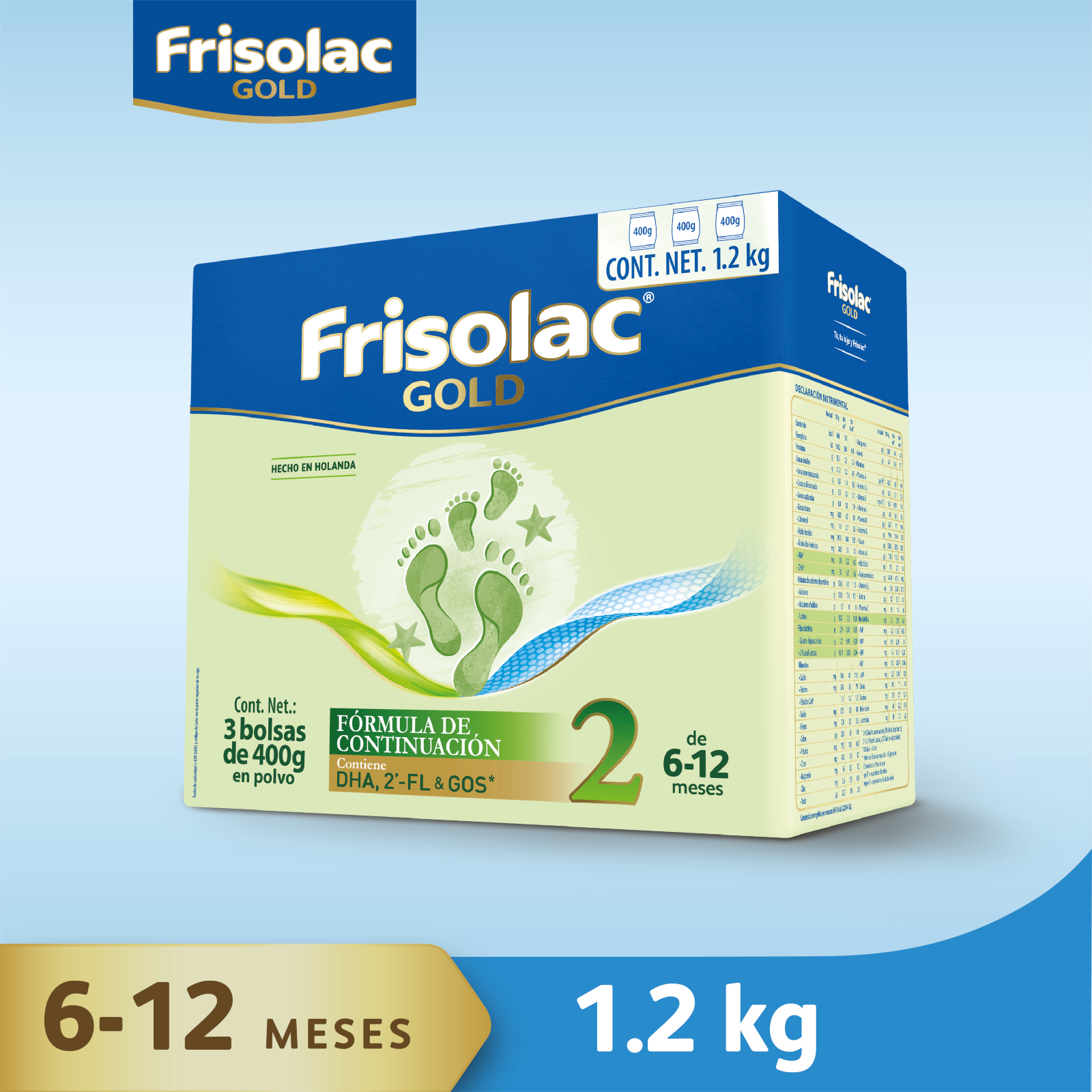 Frisolac Gold Etapa 2 caja con 3 Bolsas de 400 gr