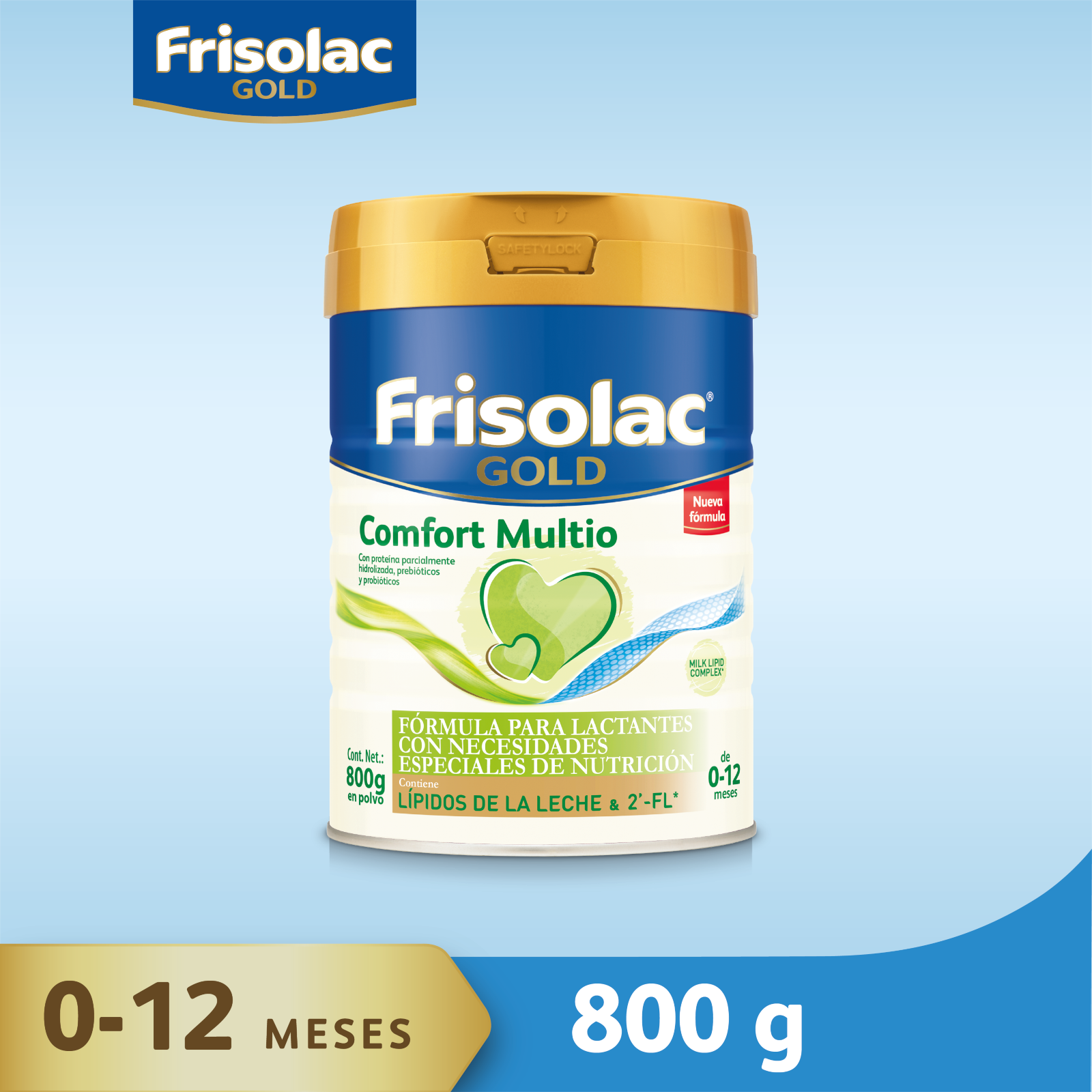 Friso Gold Comfort Multio, Fórmula Láctea Infantil, de 0 a 12 meses, Lata 800 gr