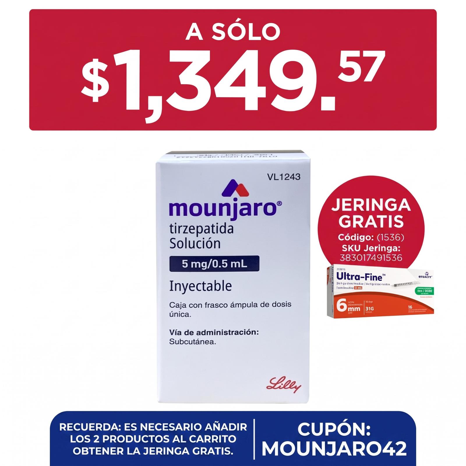Mounjaro 5 mg/0.5 ml 1 Frasco
