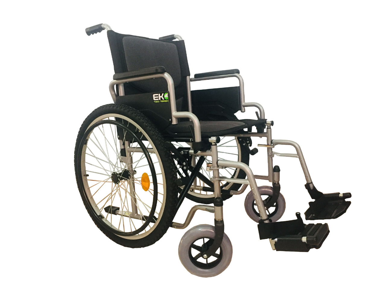 Silla De Ruedas Todo Terreno 19'' Eko Descansapies Removibles Gris